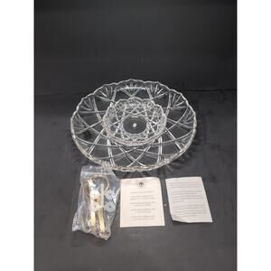 Walther‎ Glass Hampshire Gold Tidbit Server, Mikasa Tray, 2 Tier Server, 9.75" D